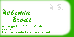 melinda brodi business card